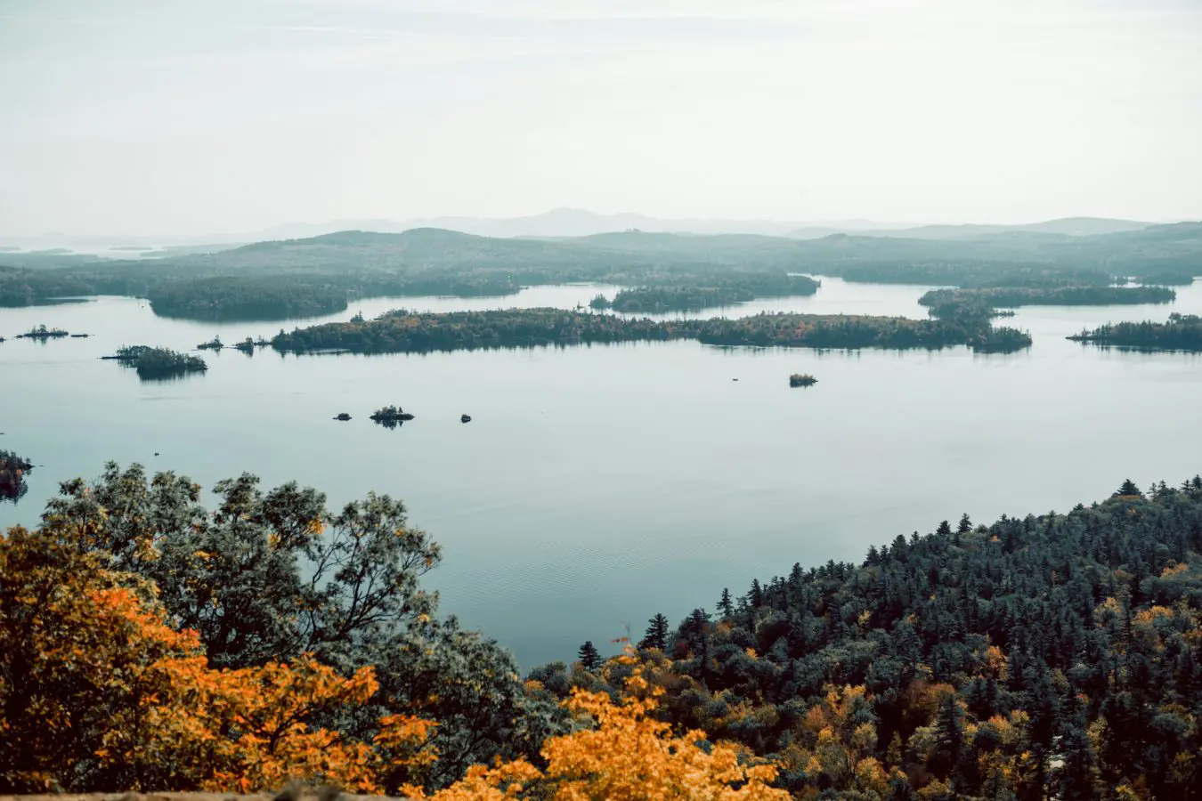 Aerial view of lake
