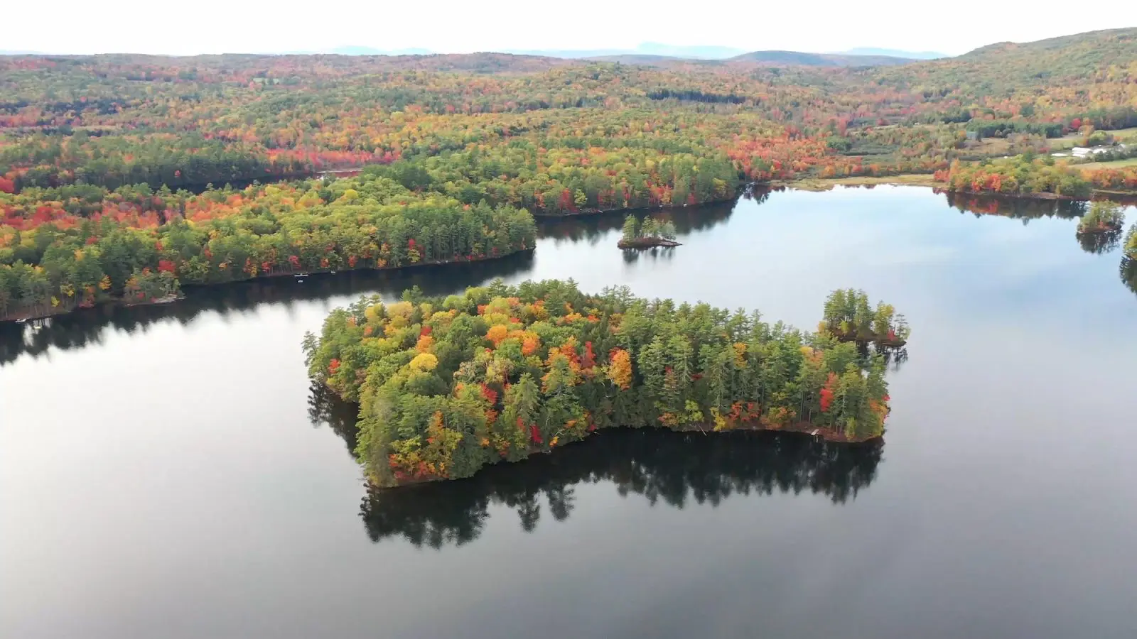 Aerial view of lake